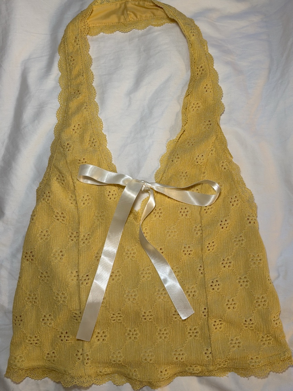Kimchi Blue Soft Yellow Lace-Trim Cami